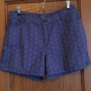 Prana blue eyelet shorts size 8, great condition